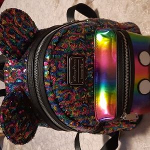 RARE DISNEY PARKS LOUNGEFLY MULTI COLORED SEQUINS MINI BACKPACK . Make an offer.